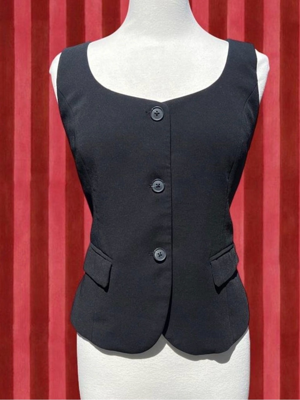a new day Black Tailored Sleeveless Button Vest
